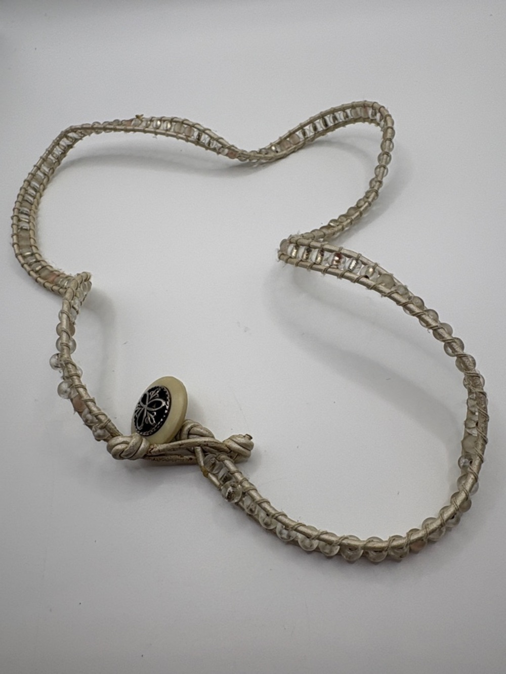 Beaded Wrap Bracelet Neutral Colors